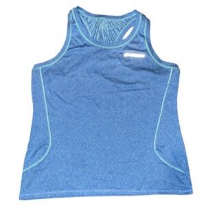 •BROOKS•BLUE & TURQUOISE ATHLETIC RUNNING/WORKOUT TANK TOP SIZE MEDIUM